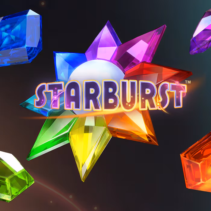 Genişleyen yabani simgeler ve kozmik mücevherler içeren Starburst slot oyunu